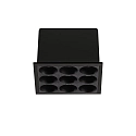 Indbygget downlight LIKA FI SLIM SQUARE 9-flammer, smal, on/off, med kantbånd, UGR < 16 IP20, sort mat 