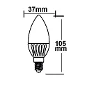 ISOLED LED lyskilde kerteførmet E14 4,5W 350lm 2700K 360° CRI 80 