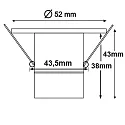 ISOLED Indbygningslampe IP40, aluminium børstet  3,4W 200lm 3000K 45° 45° CRI 80-89