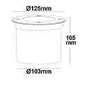 ISOLED Outdoor LED in-ground spot COB, IP67, 7W 3000K 600lm 90°, walkable, inox steel / clear, round, Ø 12.5cm