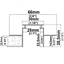 ISOLED Accessory for recessed profile WING20 - Installation channel, anodized aluminium, length 200cm, for 12.5mm plasterboards
