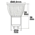 ISOLED LED spot from diffuse glass, GU10, 6W, 120°, neutral white
