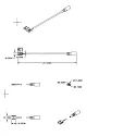 ISOLED Clipped round plug connection (max. 5A) for 2-pole IP20 LED strips (with 1cm width and pitch >1.2cm)