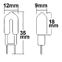 ISOLED Pin based LED lamp 12SMD, G4, 12V AC / DC, 12W 2700K 100lm 300°, matted, not dimmable