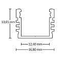 ISOLED LED surface mount profile SURF12, aluminium, 200cm, anodized aluminium