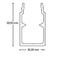 ISOLED Profil MR2 passabel, tilgængelig, aluminium