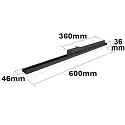3-phase linear luminaire 60cm, suitable for offices, fixed optics