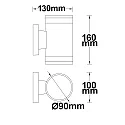 ISOLED Væglampe up / down GX53 IP54, antracit dæmpbar