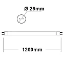 T8 LED tube NANO+, 120cm, IP20, 100-260V AC, G13, 18W 6000K 2600lm 300°, not dimmable, frosted