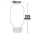 ISOLED LED tube shape filament T45 Vintage Line, E27, 8W 2200K 600lm 360°, dimmable, clear amber glass