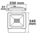 ISOLED Outdoor LED floodlight 50W, warm white, black, IP65, rotatable and swivelling, 3000K 4000lm 120°