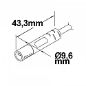 stik kontakt FEMALE 100CM, 2x0.75 med åbent kabel, 2-polet, grøn, hvid