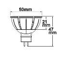 ISOLED Full spectrum LED spot MR16 COB, 12V AC / DC, GU5.3, 7W 2700K 500lm 36°, CRI>98, dimmable