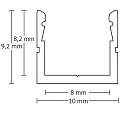ISOLED LED surface mount profile SURF8, aluminium, 200cm, anodized aluminium