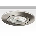 recessed mounting frame round for GU10 / MR16 Spots, IP20, swivelling, excl. socket, excl. lamps, aluminium, satined nickel