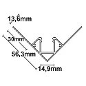 ISOLED Gipsvæg profil, aluminium