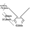 ISOLED LED drywall profile, outside corner, anodized aluminium, 200cm