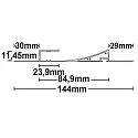 ISOLED Gipsvæg profil SINGLE CURVE, sølv