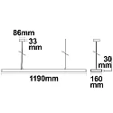 ISOLED Pendellampe Raster Up+Down up / down, til VDU-arbejdsstation IP40, sort mat, sølvgrå dæmpbar