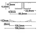ISOLED LED drywall lighting profile DOUBLE CURVE, indirect lightbeam, for 2 LED strips, aluminium, 200cm, anodized aluminium