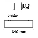 LED wall luminaire Linear Up+Down 600, IP40, length 61cm, 25W 3000K 1300+500lm 2x120°, aluminium, black