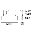 ISOLED Pendellampe Linear Up+Down 600 up / down IP40, sort 