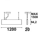 Pendellampe Linear Up+Down 1200 up / down IP40, sort 