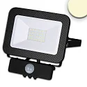 Outdoor LED floodlight with PIR motion sensor, IP65, rotatable and swivelling, black, 30W 3000K 2700lm 120°