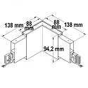 ISOLED hjørnestik Linear Up+Down med belysning, sort