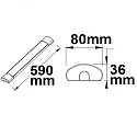 ISOLED LED surface mount luminaire, IP42, length 59cm, 20W Color Switch 3000-4000K 2000lm 120°, aluminium, white