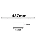 ISOLED FastFix LED linear system R module (universal fit), IP40, 150cm, 1-10V dimmable, 25-75W 5000K, 11800lm 90°