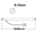 ISOLED T8 LED tube HIGHLINE+ with rotatable endcaps, 150cm, IP42, 230V AC, G13, 33W 3000K 4200lm 120°, not dimmable, frosted