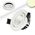 Indbygningslampe svingbar, dæmpbar IP65, hvid dæmpbar 8W 650lm 3000K CRI >94