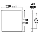 Outdoor LED ceiling / wall luminaire ColorSwitch, IP54, 32.8 x 32.8cm, 24W 3000K|4000K 2700lm 120°, white, with HF sensor