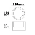 ISOLED Outdoor LED wall luminaire, IP54, with roof, round, Ø 11cm, 6W 3000K 430lm, aluminium, sand black