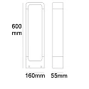 ISOLED LED pathlight BOLLARD-2, angular, IP54,  60cm, 7W 3000K 300lm, aluminium, sand black
