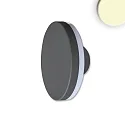 Outdoor LED wall luminaire, IP54, round, Ø 15cm, 12W 3000K 660lm, aluminium, sand black