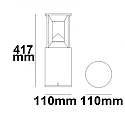 ISOLED LED Bollard pole light-4, IP54, 9W 3000K 330lm, aluminium, sand black, height 40cm