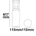 ISOLED LED Bollard pole light-4, IP54, 9W 3000K 330lm, aluminium, sand black, height 60cm