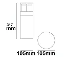 ISOLED LED Bollard pole light-5, IP54, 6W 3000K 280lm, aluminium, sand black, height 30cm