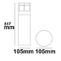 LED Bollard pole light-5, IP54, 6W 3000K 280lm, aluminium, sand black, height 50cm