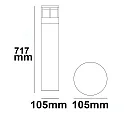ISOLED LED Bollard pole light-5, IP54, 6W 3000K 280lm, aluminium, sand black, height 70cm