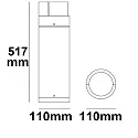 ISOLED LED Bollard pole light-6, IP54, 6W 3000K 430lm, aluminium, sand black, height 50cm