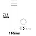 ISOLED LED Bollard pole light-6, IP54, 6W 3000K 430lm, aluminium, sand black, height 70cm