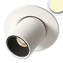 Recessed LED luminaire Pipe MiniAMP, 3W, 24V DC, rotatable and swivelling, dimmable, 3W 3000K 240lm 50°, white