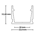 ISOLED LED surface mount profile SURF10, aluminium, 200cm, anodized aluminium