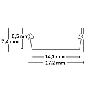 ISOLED LED surface mount profile PURE14 S, aluminium, 250cm, silver