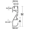 ISOLED LED skirting board profile HIDE BOTTOM, for 2 LED strips, direct/ indirect, powder coated aluminium, IP20, white RAL 9003
