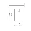ISOLED 3-phase spot 42W - 20°-70° FULL SPECTRUM ON-OFF switchable, focusable, cardanic swivelling IP20, black matt 