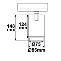 3-faset spot 42W - 20°-70° ON-OFF omskiftelig, fokuserbar, kardanisk drejning IP20, hvid mat 